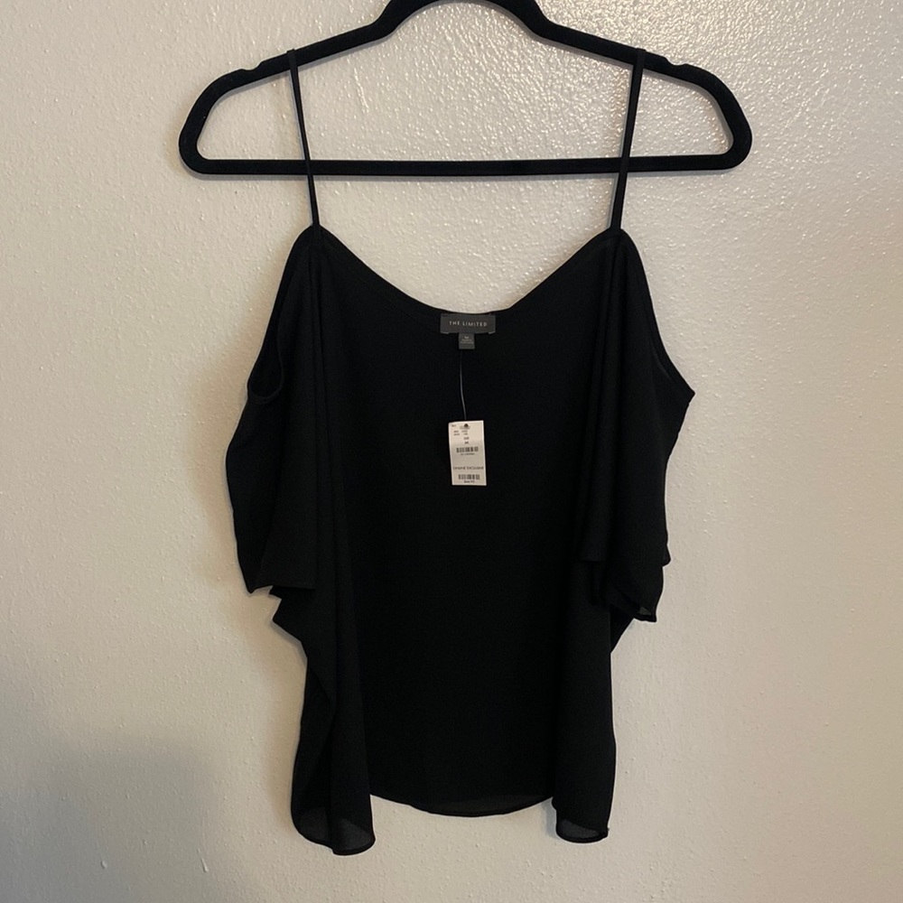 The Limited: Black, Cutout Shoulder Shirt